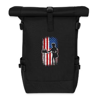 Usa American flag Mail lady - Rolltop Rucksack - Schwarz - Vorne
