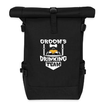 Groomsmen Groom's drinking team - Rolltop Rucksack - Schwarz - Vorne