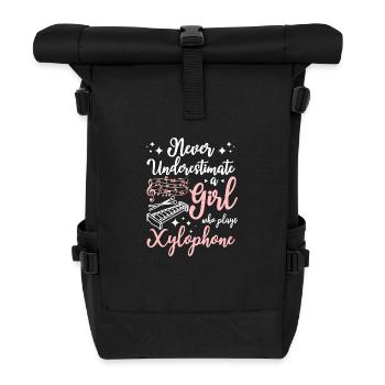 Never underestimate a girl who plays xylophone - Rolltop Rucksack - Schwarz - Vorne
