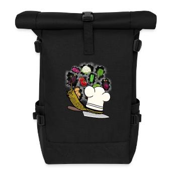 Snail Kitchen Slime Career Chef Chefs Job - Roll Top Backpack - black - Front