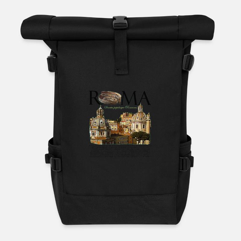 ROME - Rolltop Rucksack - Schwarz