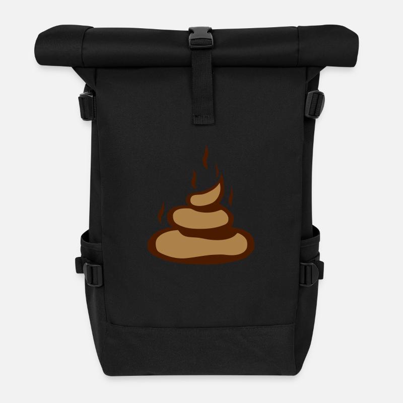 caca merde crotte bouse 2903) - Sac à dos roll top - noir