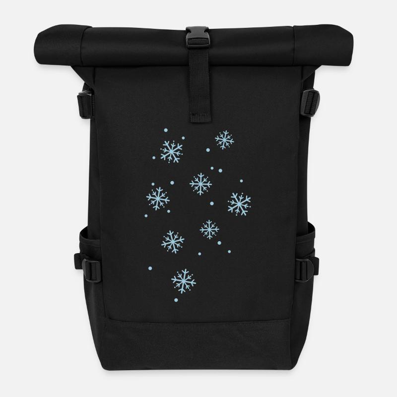snowflakes - Rolltop Rucksack - Schwarz