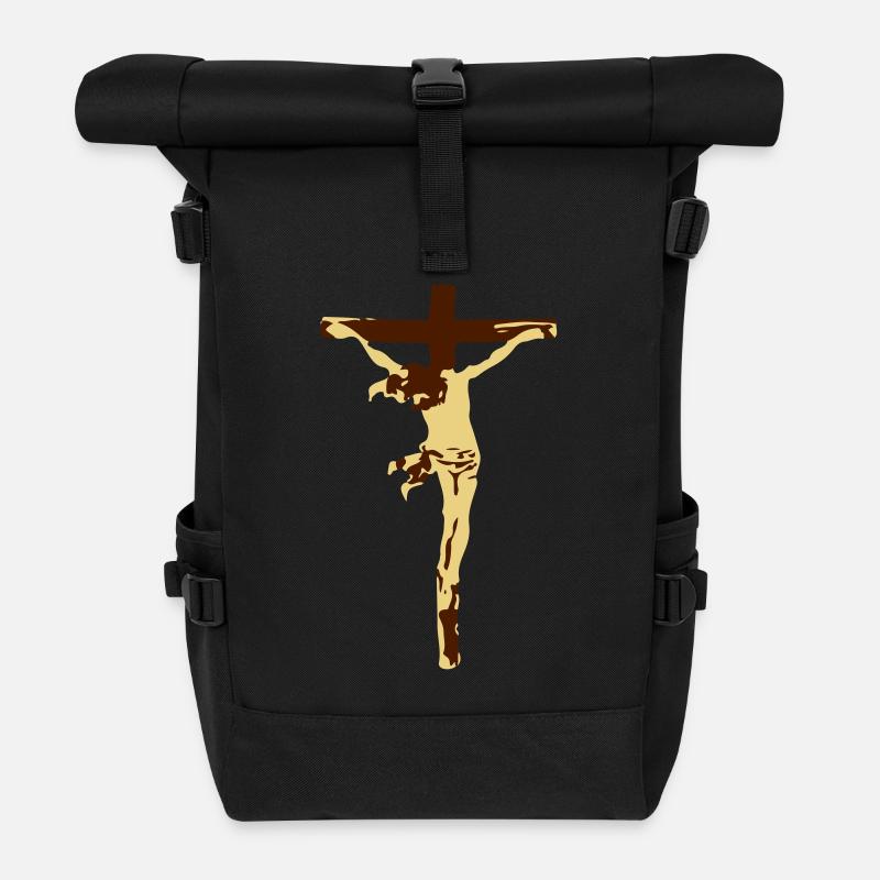 Jesus - Rolltop Rucksack - Schwarz