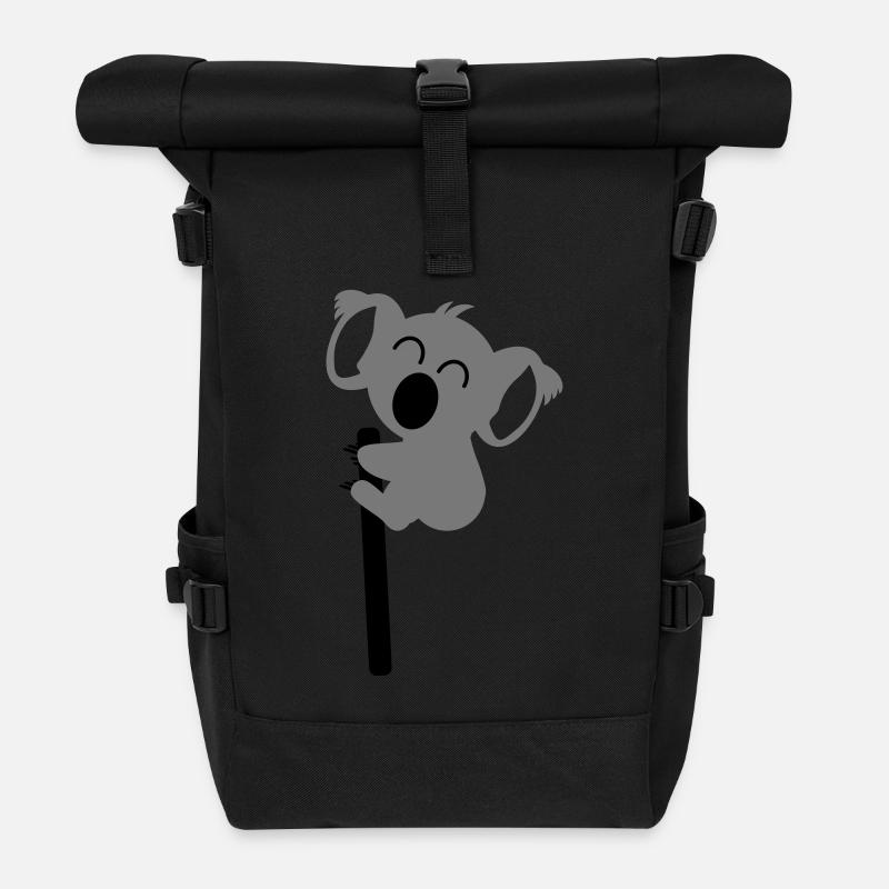 Koala climbing - Rolltop Rucksack - Schwarz