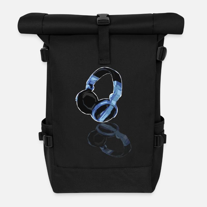 DJ-Kopfhörer 2.0 - Rolltop Rucksack - Schwarz