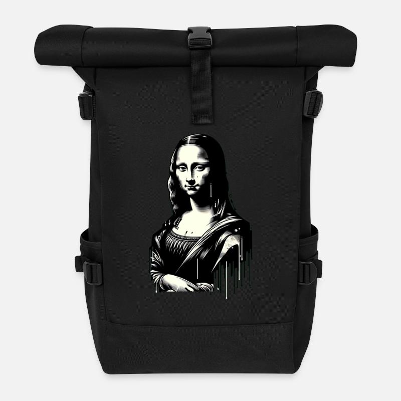 KI Mona Lisa Steetart Style - Rolltop Rucksack - Schwarz