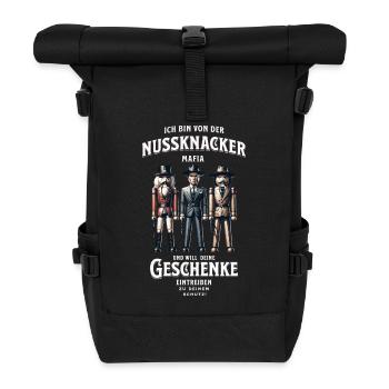 Nussknacker Mafia – Lustiges Weihnachtsgeschenk - Rolltop Rucksack - Schwarz - Vorne