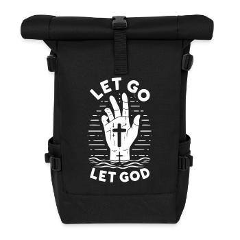 Lass los, lass Gott - Rolltop Rucksack - Schwarz - Vorne
