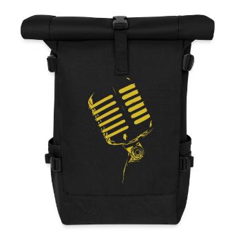 Retro vibes – The vintage microphone as a style icon - Roll Top Backpack - black - Front