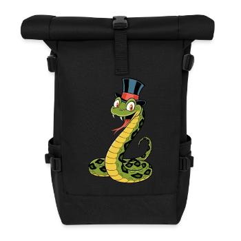 Serpent élégant - Sac à dos roll top - noir - Devant
