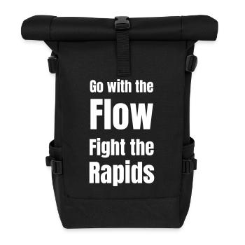 Go with the flow fight the rapids - Roll Top Backpack - black - Front