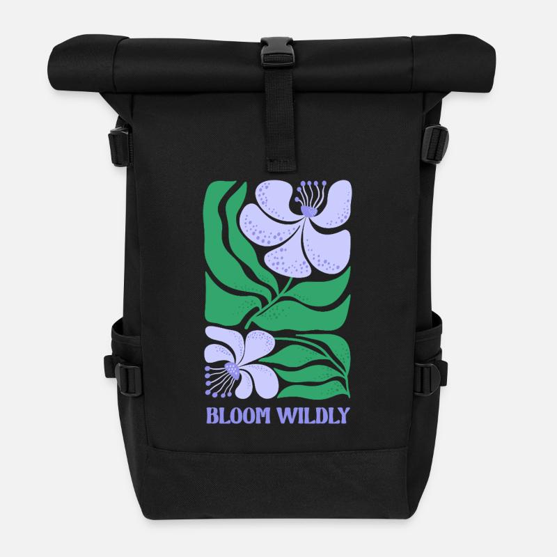 Blühe wild - Rolltop Rucksack - Schwarz