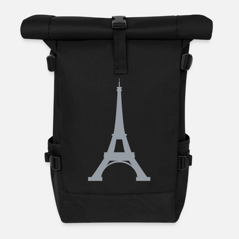 Tour Eiffel - Sac à dos roll top - noir