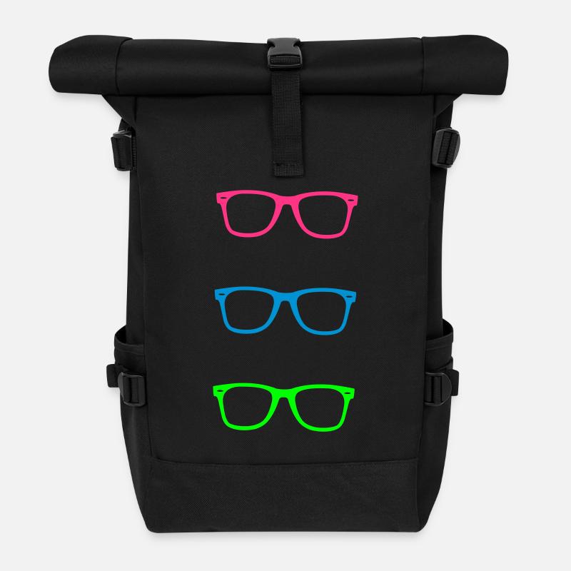 brille - Rolltop Rucksack - Schwarz