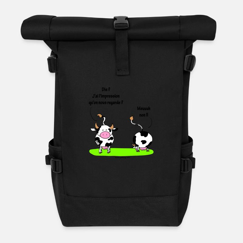 Les vaches - Sac à dos roll top - noir
