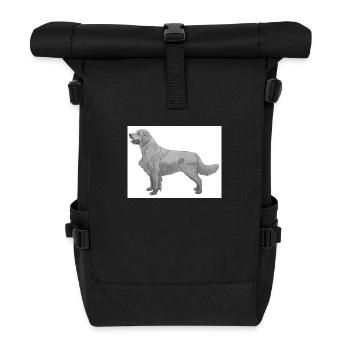 Golden Retriever sticker - Roll Top Backpack - black - Front