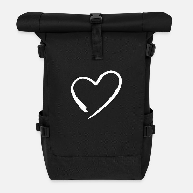 heart - Rolltop Rucksack - Schwarz