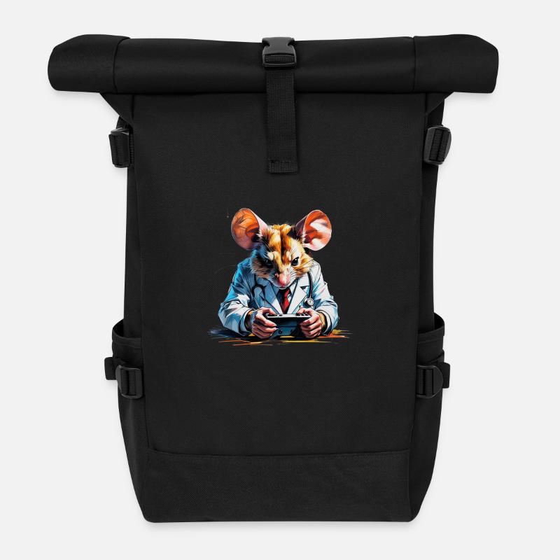 Dr.Souris jeu - Sac à dos roll top - noir
