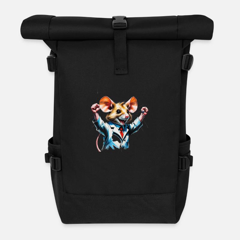 Dr.Souris gagne - Sac à dos roll top - noir
