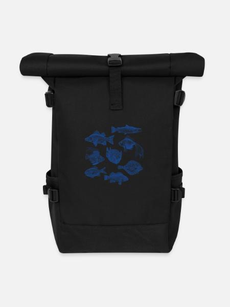 Fishes for compliments - Roll Top Backpack - black