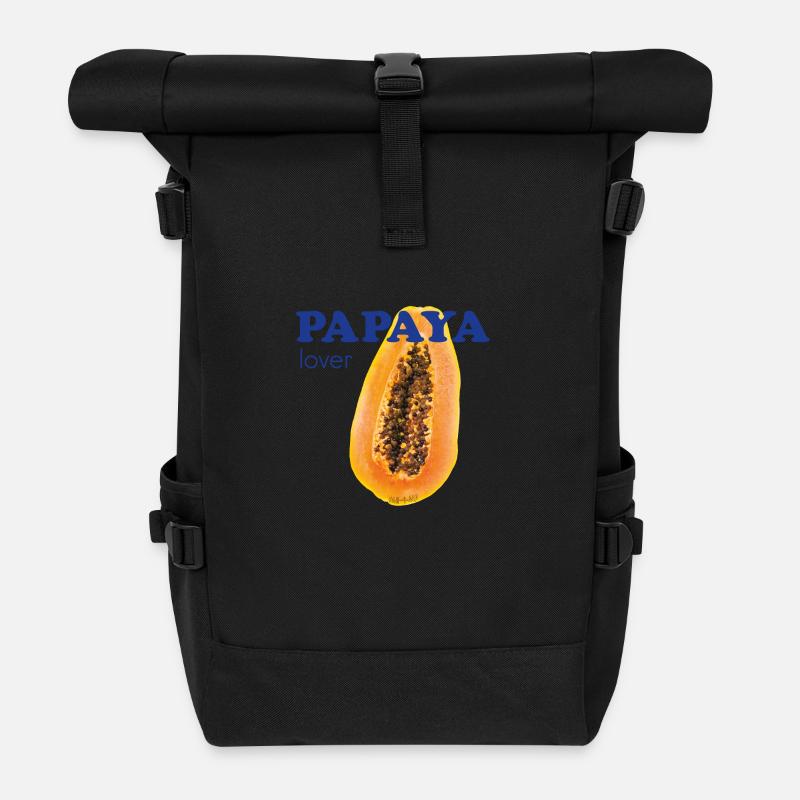 Papaya Lover - Rolltop Rucksack - Schwarz