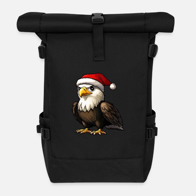 Adler Weihnachten - Rolltop Rucksack - Schwarz