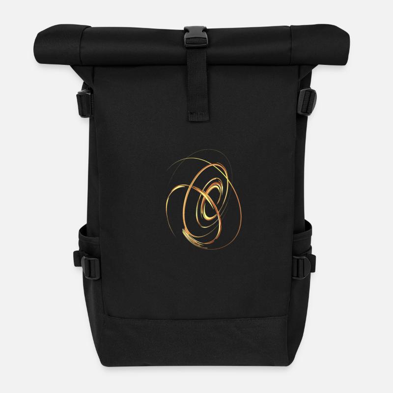 Goldene Spiralgalaxie – Elegante Bewegung - Rolltop Rucksack - Schwarz