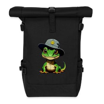 Lizzard w. Bucket-Hat - Rolltop Rucksack - Schwarz - Vorne