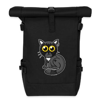 Heavy Metal Cat - Roll Top Backpack - black - Front