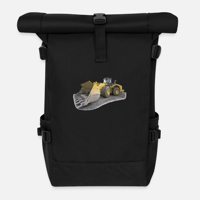 chantier engin - Sac à dos roll top - noir