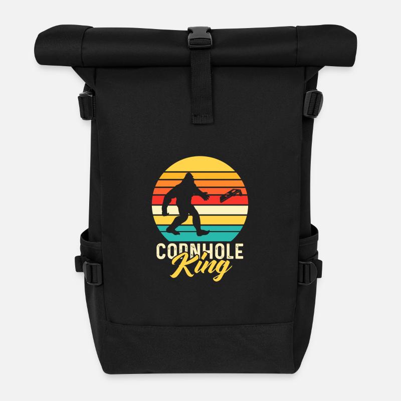 Cornhole King Sasquatch Bags Toss Game - Roll Top Backpack - black
