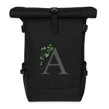 A avec trèfles - Sac à dos roll top - noir - Devant
