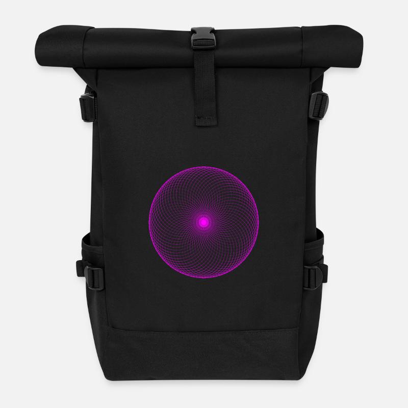 NeonSpiral Torus - Roll Top Backpack - black