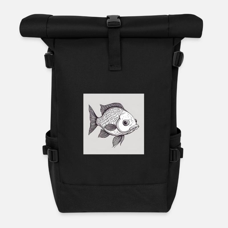 Fisch - Rolltop Rucksack - Schwarz