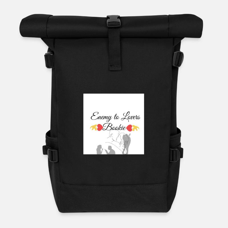 Enemy to lovers bookie design - Roll Top Backpack - black