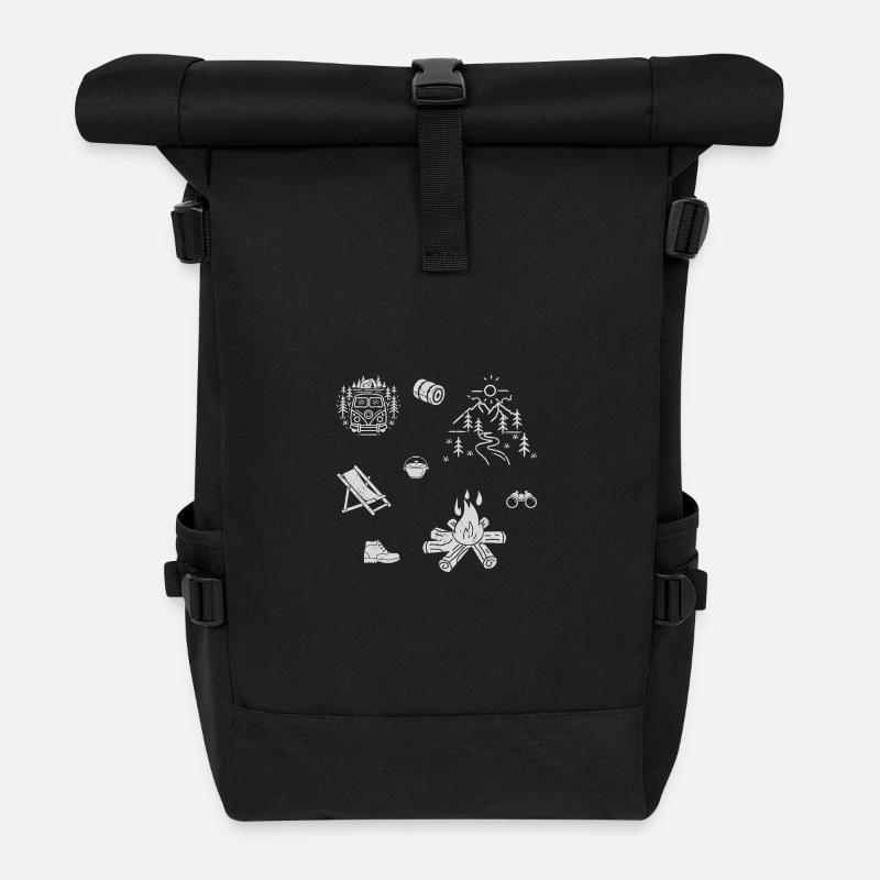 Camping life in the forest - Roll Top Backpack - black