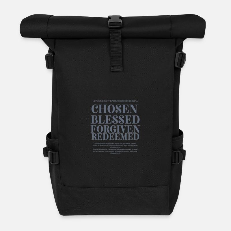 Auserwählt Gesegnet Vergeben Erlöst - Roll Top Backpack - black