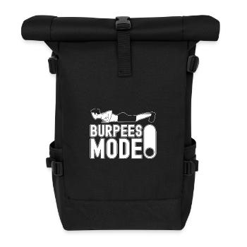 Gym Junkies Burpees Mode On Calisthenics Fitness - Rolltop Rucksack - Schwarz - Vorne