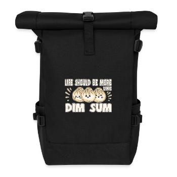 Delicious Asian Food Bao Bun Funny Dim Sum - Roll Top Backpack - black - Front