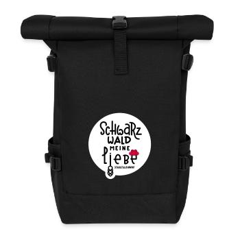 'Schwarzwald meine Liebe' mit Minibollenhut - Rolltop Rucksack - Schwarz - Vorne