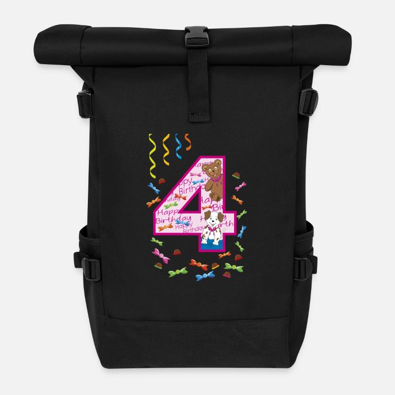 4 happy birthday rosa10 01 - Roll Top Backpack - black