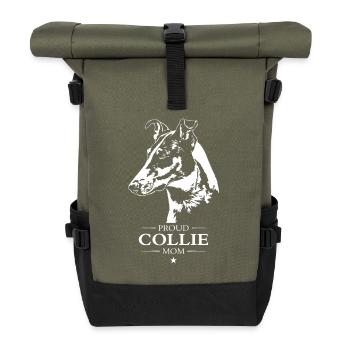 Collie Kurzhaar Mom Hunde Hund Wilsigns - Rolltop Rucksack - Olive/Schwarz - Vorne
