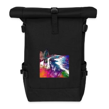 Cycling Bike sport article #cycling #sport #biking - Roll Top Backpack - black - Front