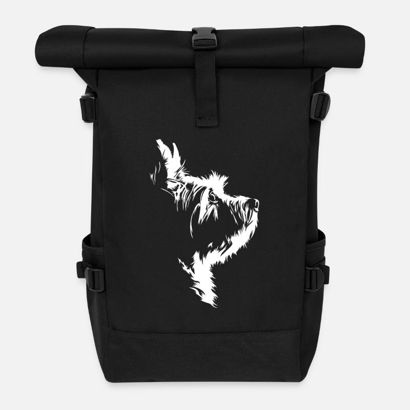 Westie Silhouette Silhouette Dogs Wilsigns - Roll Top Backpack - black
