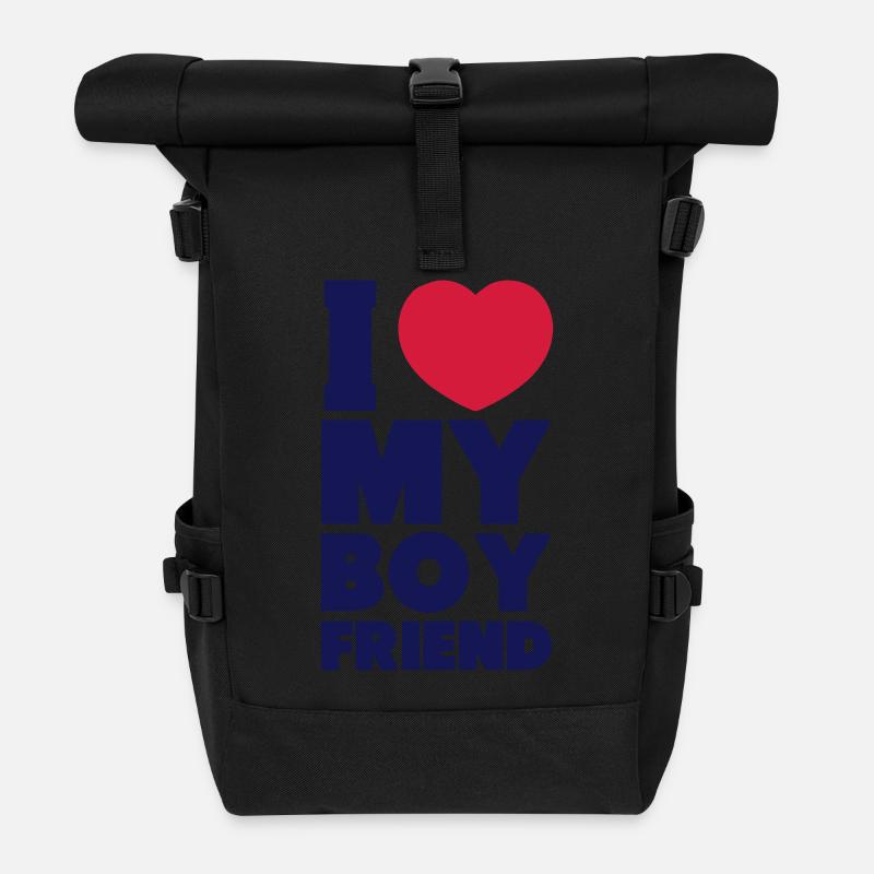 I LOVE MY BOYFRIEND - Rolltop Rucksack - Schwarz
