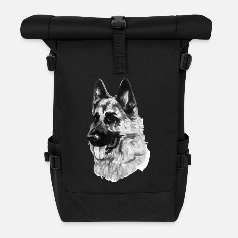 German shepherd - Roll Top Backpack - black