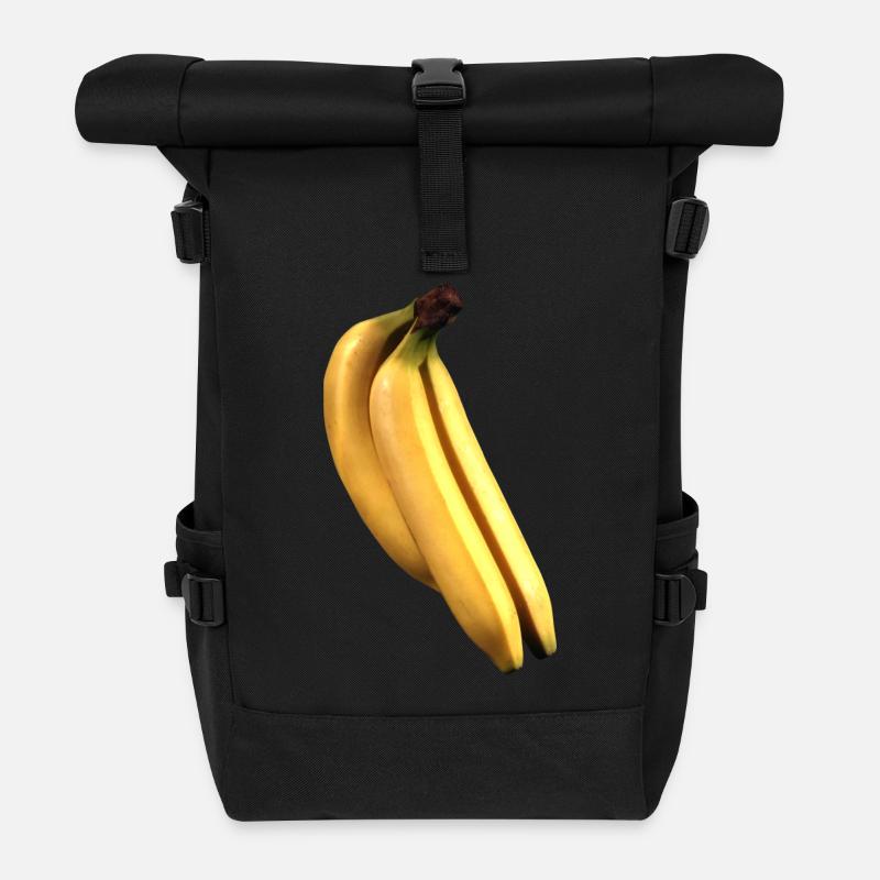 banana banana fruit veggie vegetables fruits87 - Roll Top Backpack - black