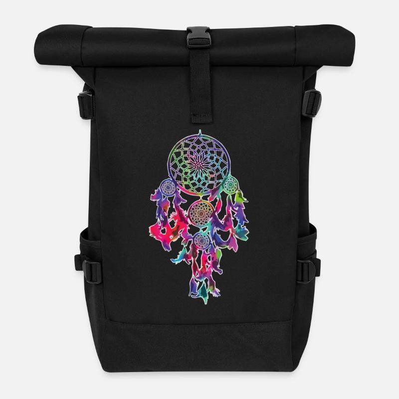 Traumfänger - Rolltop Rucksack - Schwarz
