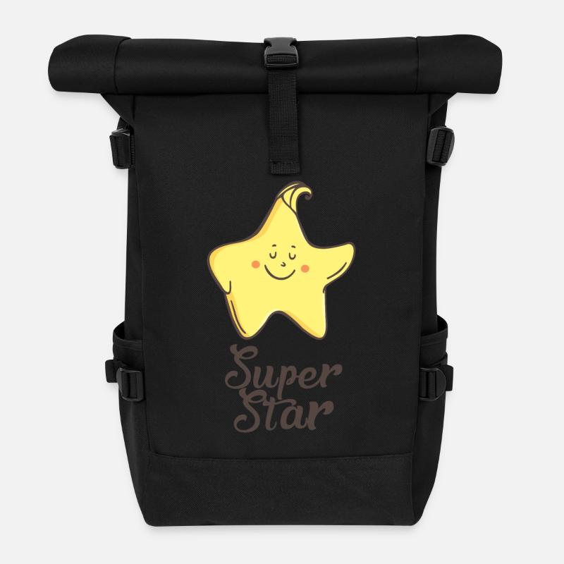 Stern: Super star - Rolltop Rucksack - Schwarz